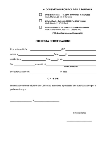 Mod. 6 - Richiesta Certificazione 2017/10