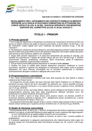 Disposizioni per acquisizioni di lavori beni e servizi sotto soglia