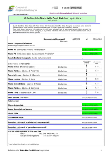 Bollettino n. 11 del 14.giu.2018