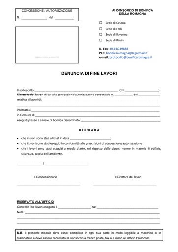 Denuncia di Fine Lavori 2016/4