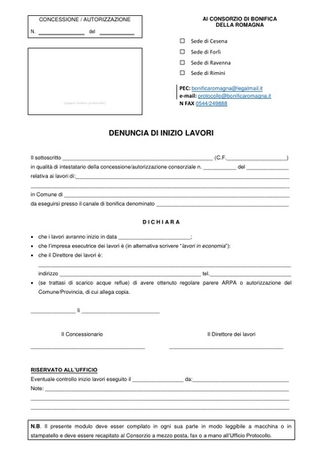 Denuncia di Inizio Lavori 2016/4