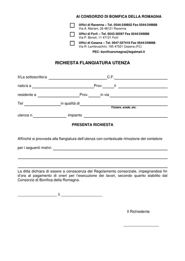 Mod. 7 - Richiesta Flangiatura Utenza 2017/10