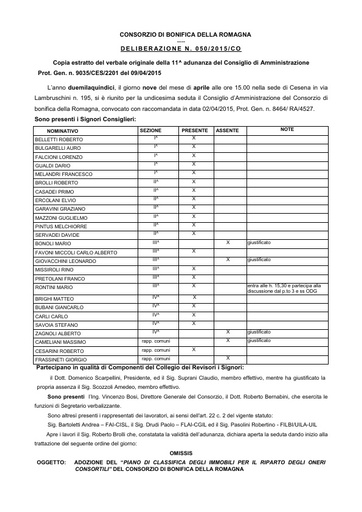 N.9035/CES/2201 - Adozione del " Piano di Classifica "