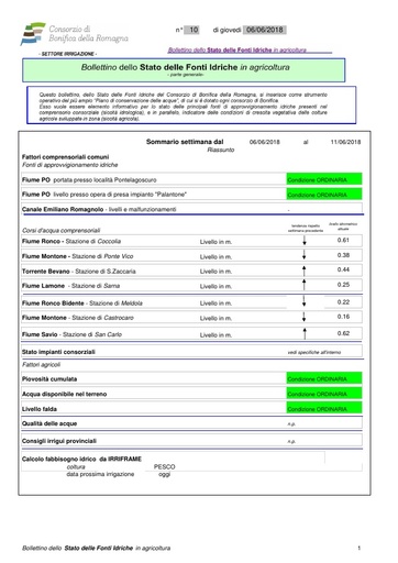 Bollettino n. 10 del 6.giu.2018